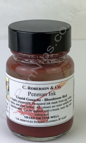 Roberson's Penman Liquid Gouache Ink Bloodstone Red 30ml